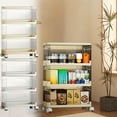 thumbnail image 1 of YOTQUSKI 4 Tier Rolling Storage Cart, Utility Cart on Wheels, Bathroom Cart, Rolling Kitchen cart, Rolling Cart Organizer for Office, Living Room, Kitchen, Laundry, Daily Necessities, 1 of 7