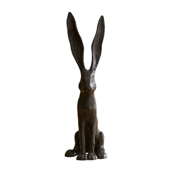 YOTQUSKI 9.84 " Easter Bunny Figurines Decor, Spring Home Tabletop Ornament Black Resin Rabbit Figurines Decorations for Indoor, Outdoor, Home, Party, Gift