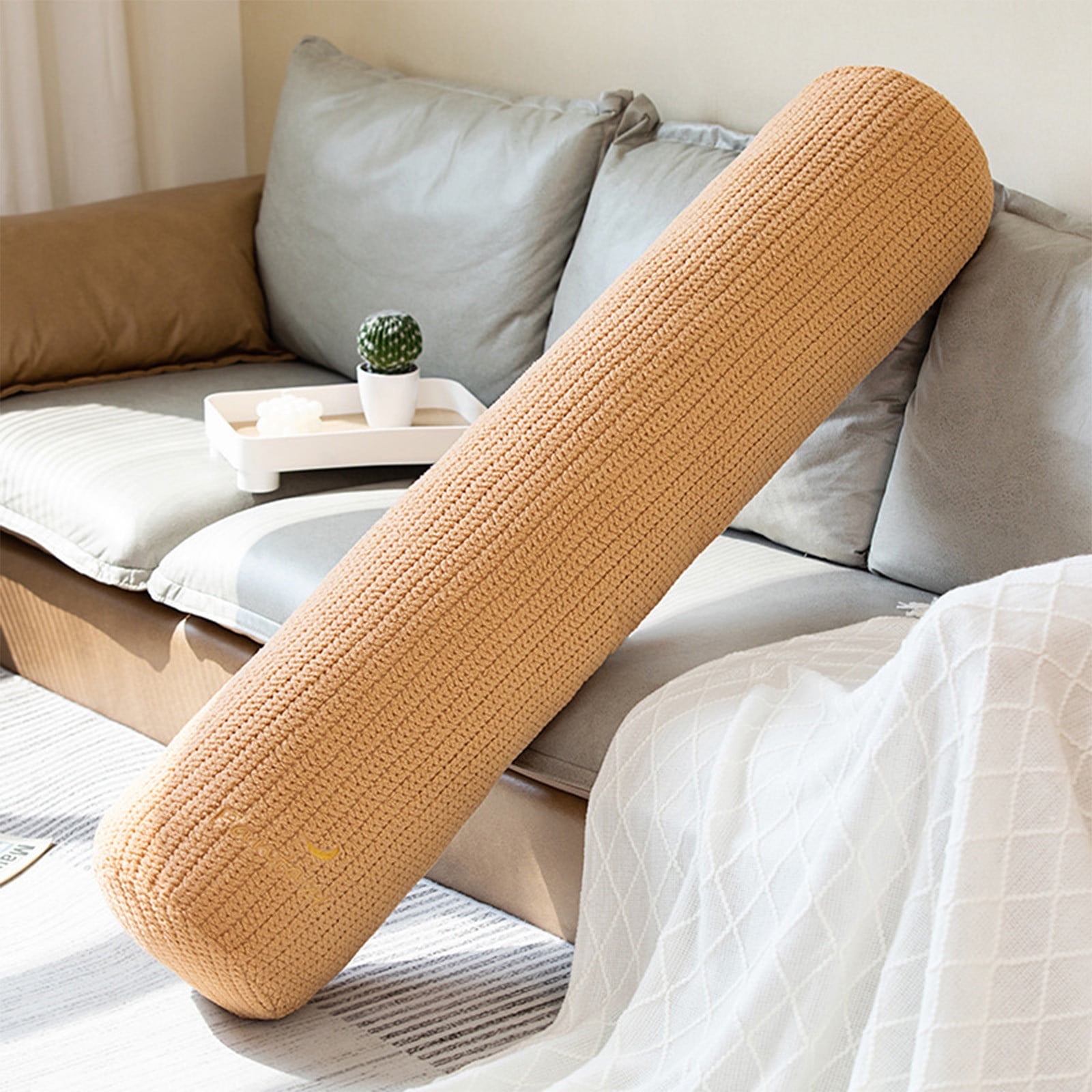 YOTQUSKI Body Pillow for Adults, Long Bolster Pillows for Bed, Long Pillow Cream, Breathable Cylinder Body Pillow for Sleeping, Ideal for Side Sleepers Pillow for Adults