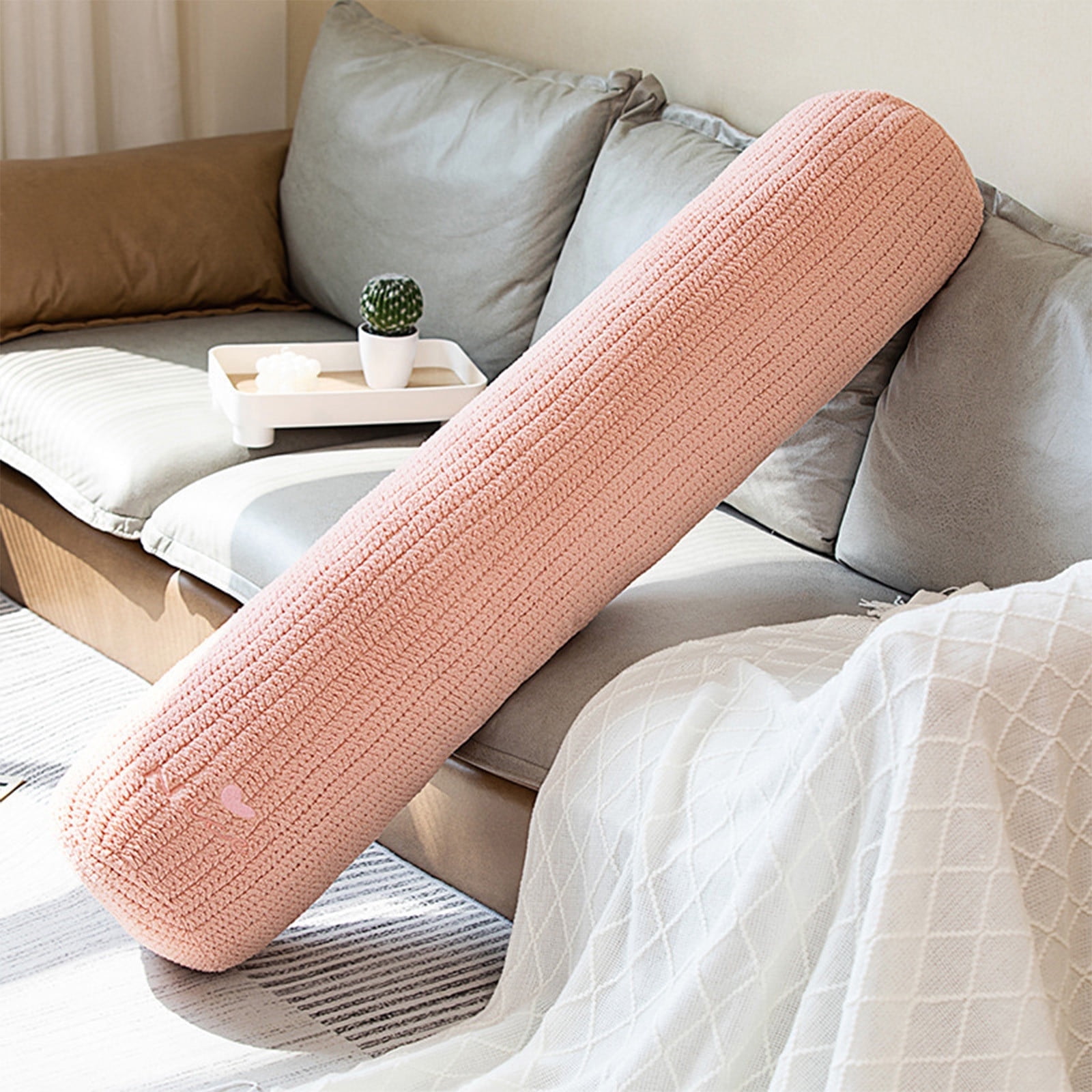 YOTQUSKI Body Pillow for Adults, Long Bolster Pillows for Bed, Long Pillow Cream, Breathable Cylinder Body Pillow for Sleeping, Ideal for Side Sleepers Pillow for Adults