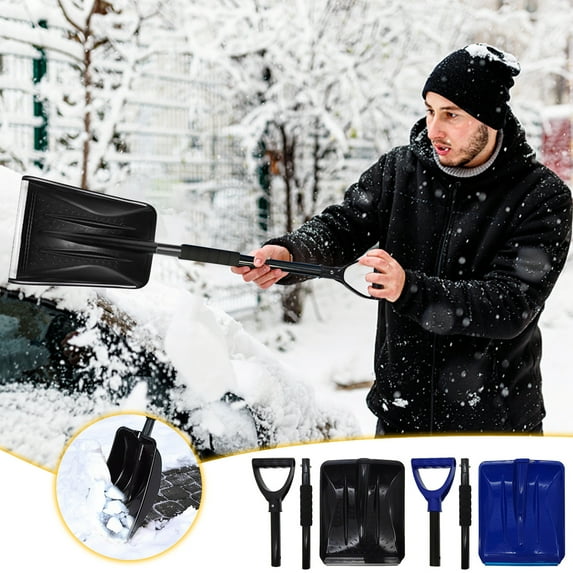 YOTQUSKI Car Shovel, Snow Shovels in Stock, Snow Shovel for Car, 31.5" Snow Shovel with Ergonomic Shaped Handle Retractable and Detachable for Car, Outdoor, Camping, Garden