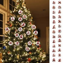 YOTQUSKI Christmas Tree Ornaments, Acrylic 26-letter Ornaments, Christmas Hanging Decorations, Acrylic Pendants Decors for Christmas Tree Winter Party New Year Wall Window