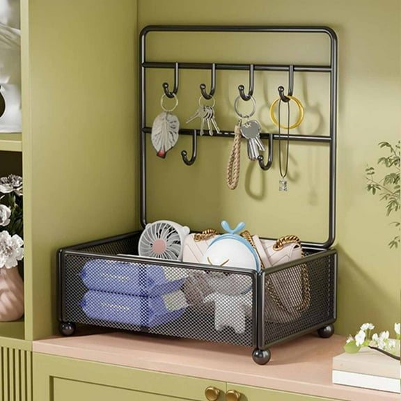 YOTQUSKI Countertop Shelf Organizer, Trinket Display Shelf , Bathroom Counter Organizer, Counter Hangable Shelf Iron Organizer for Bedroom, Offices, Bathroom, Kitchen