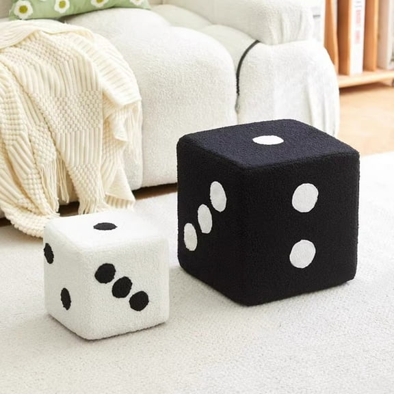 YOTQUSKI Dice Cube Chair, Ottoman Footrest Stool, Funky Foot Rest Stool, Ottoman Stool Chair for Vanity Living Room, Bedroom & Kid’s Room