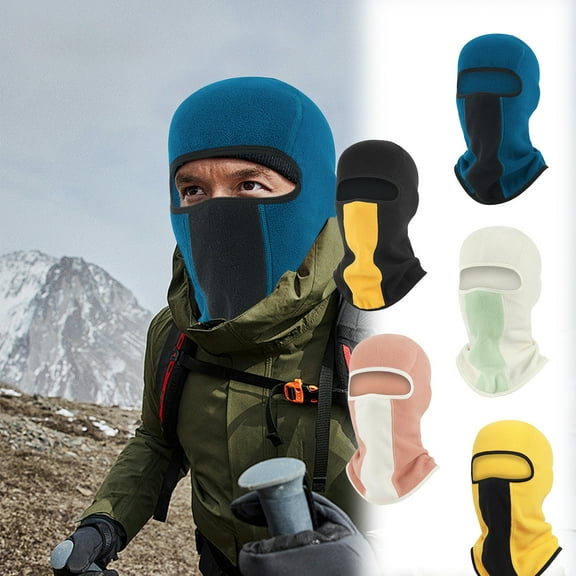 YOTQUSKI Face Mask for Winter, Bike Mask, Face Covering Mask, Face, Neck and Mouth Protection Integrated Hood Cold Fleece Hat, Wind and Snow Resistance