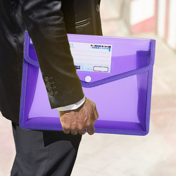 YOTQUSKI File Folders, Filing Folders, File Bag, Student Folder, Lightweight and Portable, Waterproof and Dirt Repellent, Suitable for School Office Class Home Meeting Room, Purple