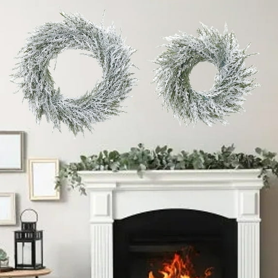 YOTQUSKI Garland Christmas Decor, Christmas Wreath, Window Door Decoration, Artificial Pinaster Needle Cane, Green Ambience Layout Christmas Wreath Halloween Christmas Decorations