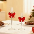 thumbnail image 1 of YOTQUSKI Glass Taper Candle Holder, Candle Holders for Table Centerpiece, Long Candle Holder, Christmas Candle Holders with Bow Clear Glass for Candlesticks, 1 of 7