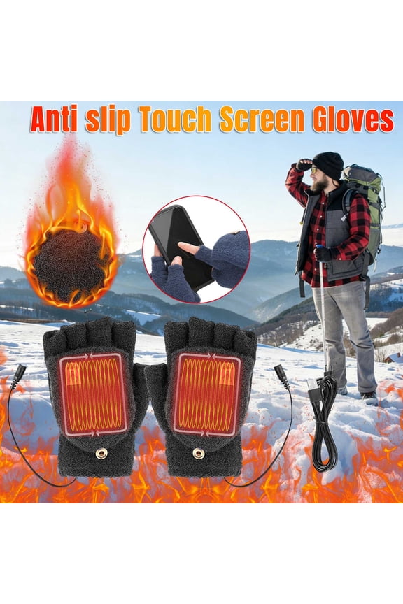 Half Finger Gloves, Heated Gloves for Arthritis Hands, Heated Gloves for Men Rechargeable, USB Warm Gloves Men Women Hunting, Skiing, Outdoor Work