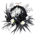thumbnail image 1 of YOTQUSKI Halloween Wreath, Wreaths for Front Door, Handmade Black Rose Skull Berries Spiders, 15.7" Front Door Decorations for Indoor Outdoor Home Halloween Festival Decoration, 1 of 5