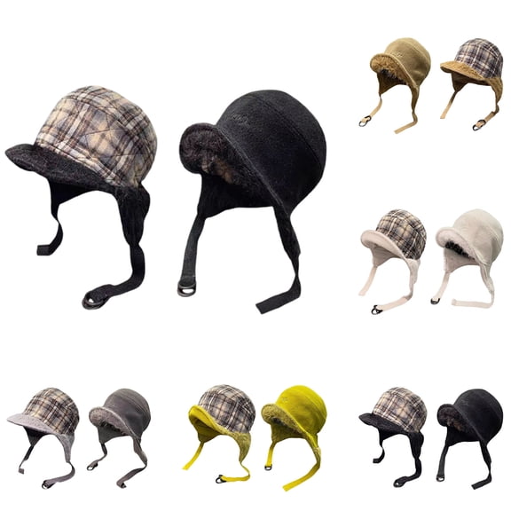 YOTQUSKI Hat Ear Flaps Women, Winter Thickened Cold-Proof Hat, Trapper Hat Outdoor Warm Caps for Women, Winter Warm Casual