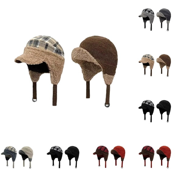 YOTQUSKI Hat with Ear Flaps and Bill, Winter Thickened Cold-Proof Hat, Trapper Hat Outdoor Warm Caps for Women