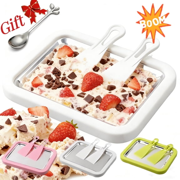 YOTQUSKI Ice Cream Roll Maker Electric, Instant Cold Plate Ice Cream Maker, Ice Cream Roll Maker Kit with Two shovels for Making Rolled Ice Cream Frozen Yogurt Sorbet