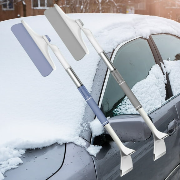 YOTQUSKI Ice Scraper with Snow Brush, Windshield Ice Scraper, 26.38 Inch Detachable Foam Grip PVC 2 In 1 Ice Scraper for Car, SUV, Trucks
