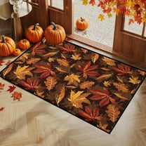 YOTQUSKI Kitchen Mats,Halloween Rug, Fall Pumpkin Maple Leaf Floor Mat Set, Thanksgiving Floor Mat Bathroom Kitchen Mat Porch Carpet Long Strip Foot Mat Entrance MatSpooky Home Decor