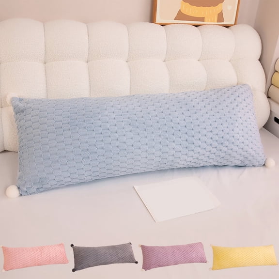 YOTQUSKI Long Bed Pillow for Adults, Bed Pillows for Sleeping, Plush Soft Pillow with Home & Hotel, Skin-Friendly Pillows，Long Pillow with Macaron Colors for Side Back Sleepers