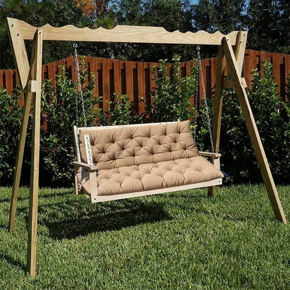 YOTQUSKI Outdoor Swing Cushions,Waterproof Swing Cushions 3 Seater Replacement with Backrest,Outdoor Thickened Bench Cushion with Ties for Porch,Patio,Backyard,Garden and Lawn