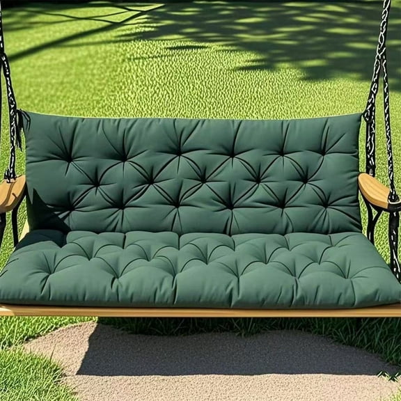 YOTQUSKI Patio Chair Cushions, Indoor & Outdoor Bench Cushion, Porch Swing Replacement Cushions 3 Seater Chair Pads with Backrest and Ties for Garden Patio Furniture