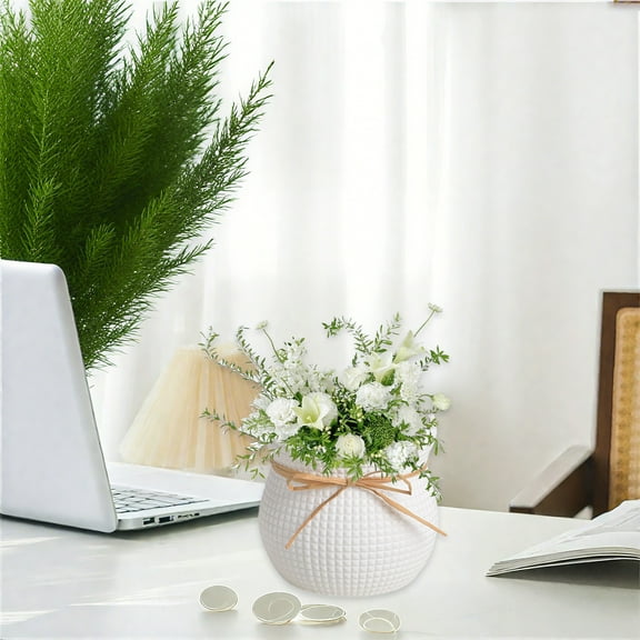 YOTQUSKI Plastic Vase,Planter Pot Plastic Flower Vase In Modern Style Vase For Bookshelf Mantel Table Fireplace Coffee Table Living Home Decoration, Modern Vase