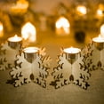 thumbnail image 1 of YOTQUSKI Halloween Decorations Indoor, Halloween Candles, Flameless Candles, Candle Snowflake Shape Wooden Romantic Candlestick For Wedding, 1 of 6