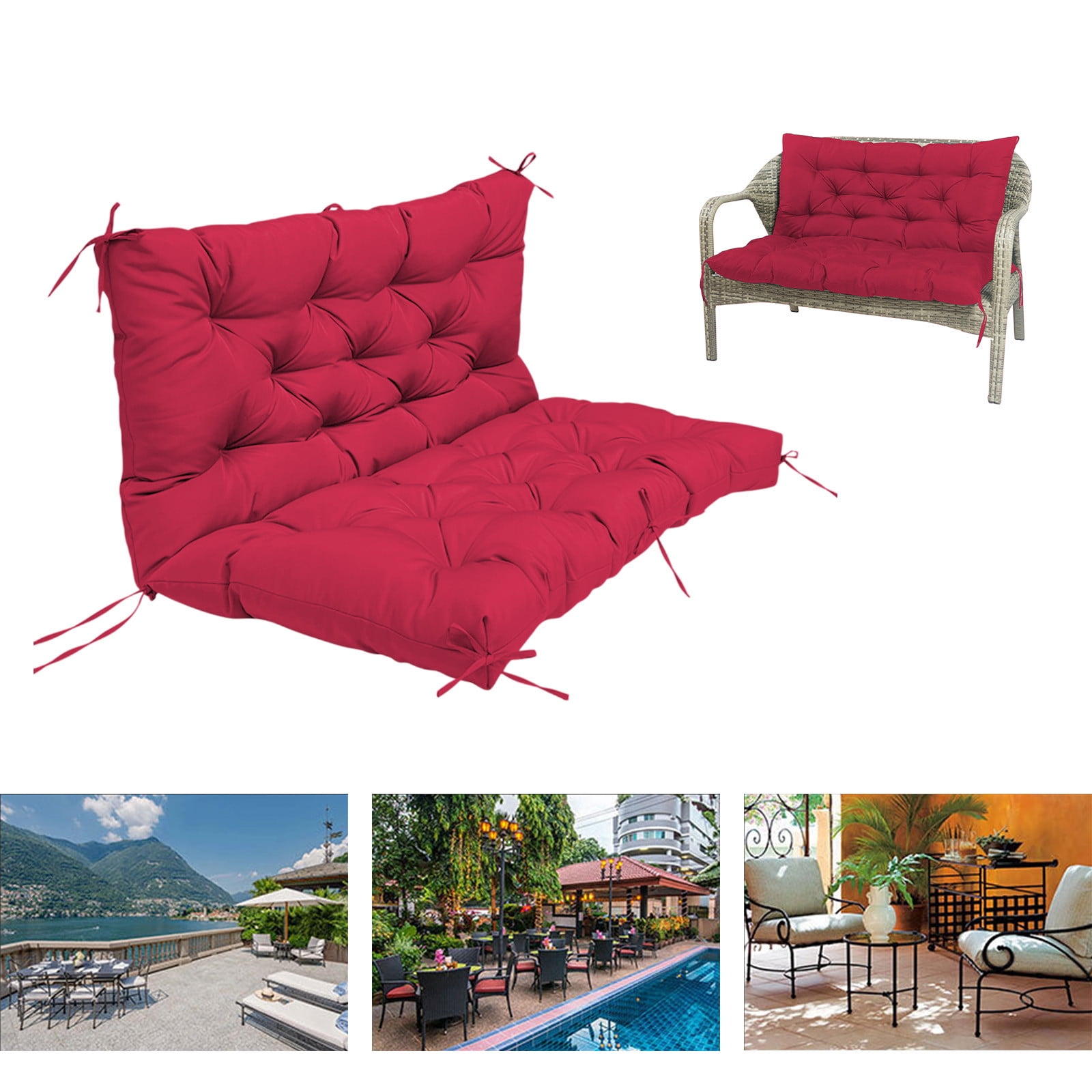 YOTQUSKI Replacement Swing Cushions for Outdoor Bench, Patio Furniture, Waterproof Patio Bench Cushion on Clearance, 40"x40"x3.2", 2-3 Seat Bench Cushion for Backyard and Garden