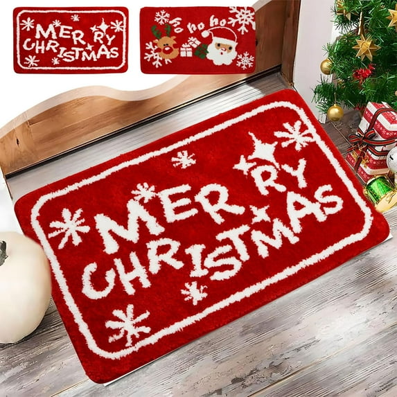 YOTQUSKI Rugs for Living Room, 15.7x 23.6 Inches Christmas Rugs, Soft Area Rug, No-Slip Floor Mat, Winter Home Decor, Door Mat Outside Floor Mat for Christmas Indoor Outdoor