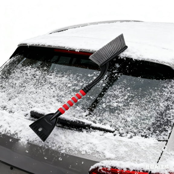 YOTQUSKI Snow Scraper, Windshield Scraper, Snow Brush and Ice Scraper, Windshield Ice Scraper, 27 Inch Detachable Foam Grip PVC 2 In 1 Ice Scraper for Car, SUV, Trucks