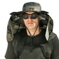 thumbnail image 1 of YOTQUSKI Solar Fan Hats for Men, Outdoor Wide Brim Sun Hat with 2 Solar Fan Sun, Bucket Hat for Men Women with Removable Neck Flap, UPF 50+ Bucket Fishing & Beach Hat with Fan Built in, 1 of 3