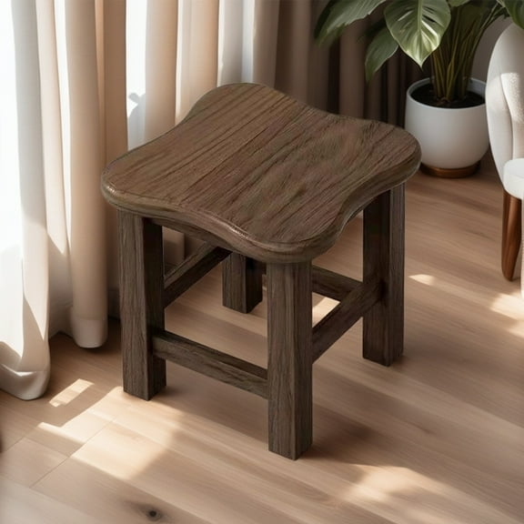 YOTQUSKI Solid Wood Stool, Wooden Step Stool for Adults, Small Wooden Stool, Square Stool, Sitting Stool Legs Sturdy for Kitchen Bathroom Living Room