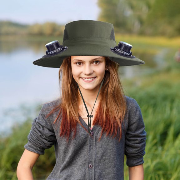 YOTQUSKI Summer Essentials for Men, Mens Beach Hats, Clearance Hat with Fan, Fan Hats for Men, Hat with Fans Solar Power, Suitable for Beach, Camping and Fishing