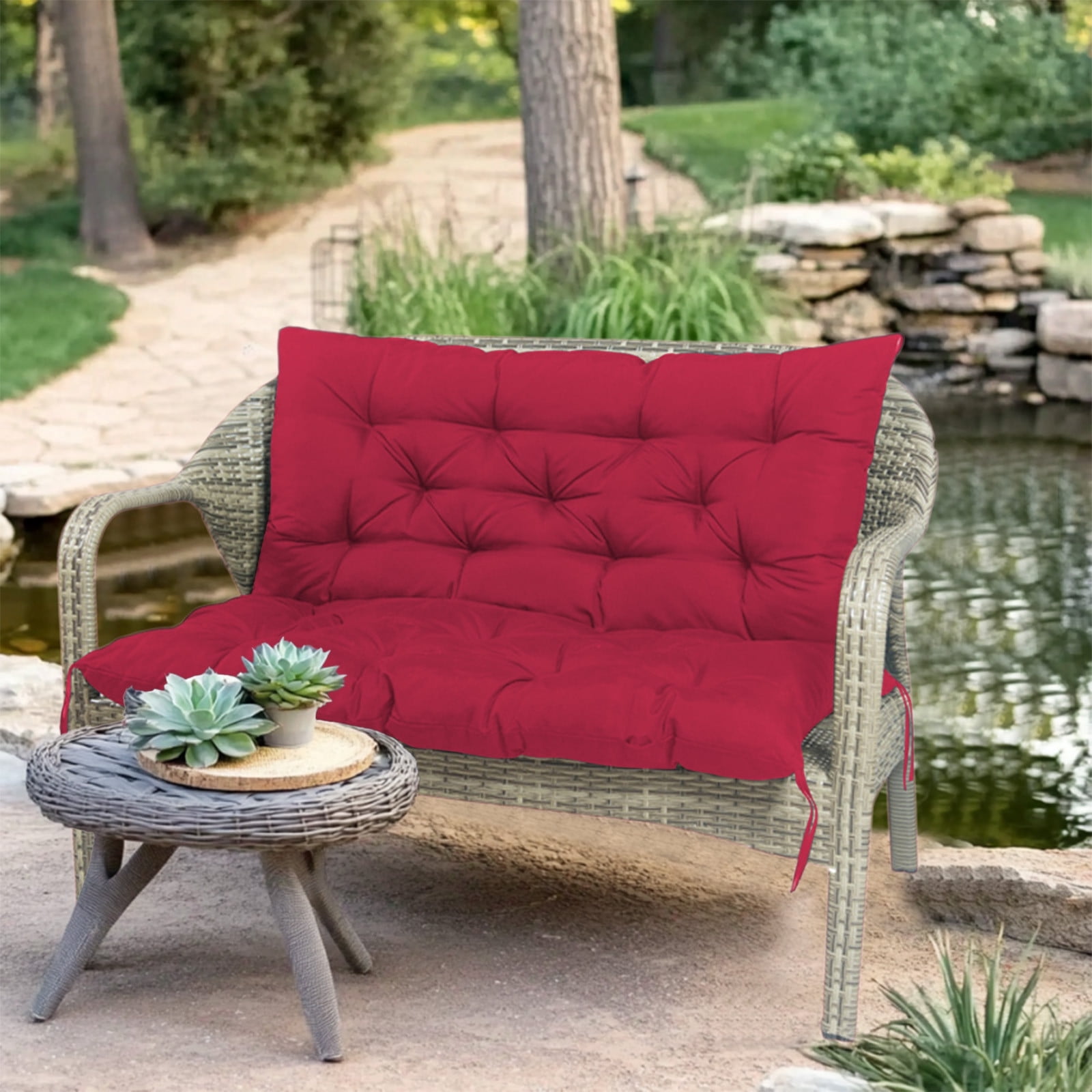 YOTQUSKI Summer Patio Cushions,Swing Cushions with Backrest, Extra Thick Removable Durable Swing Bench Cushions for Outdoor Furniture Patio Garden Backyard