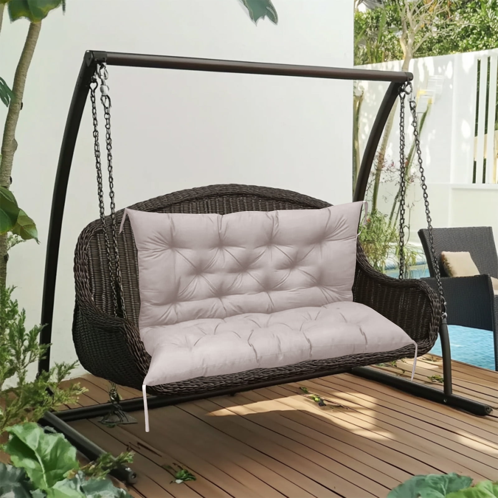 YOTQUSKI Summer Patio Cushions,Swing Cushions with Backrest, Extra Thick Removable Durable Swing Bench Cushions for Outdoor Furniture Patio Garden Backyard