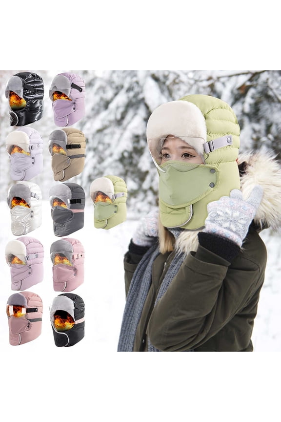 Winter Masks for The Cold, Winter Hats for Women, Adult Ski Mask, Bike Mask, Snow Face Mask, Cold-proof Plus Velvet Thick Hat