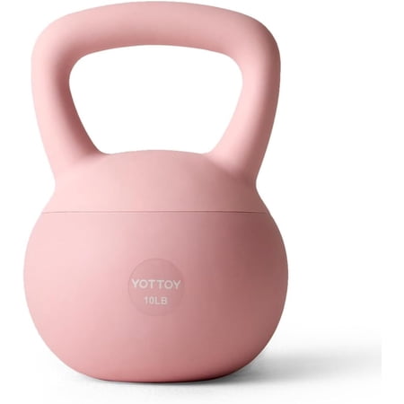 YOTTOY 10 lb Soft Kettlebell — Pink, Anti-Slip Grip,Weight for Home Workouts,Safety Guaranteed