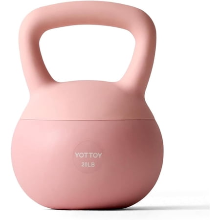 YOTTOY 20 lb Soft Kettlebell — Pink, Anti-Slip Grip,Weight for Home Workouts,Safety Guaranteed