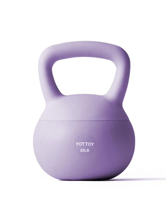 20 lb Soft Kettlebell — Purple, Anti-Slip Grip,Weight for Home Workouts,Safety Guaranteed