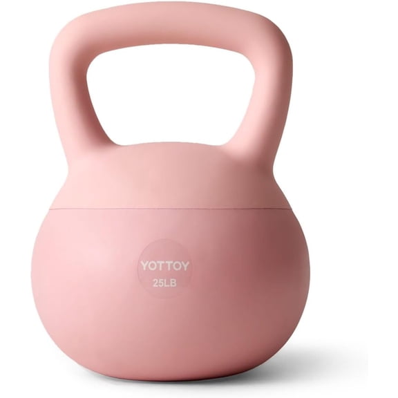 YOTTOY 25 lb Soft Kettlebell — Pink, Anti-Slip Grip,Weight for Home Workouts,Safety Guaranteed