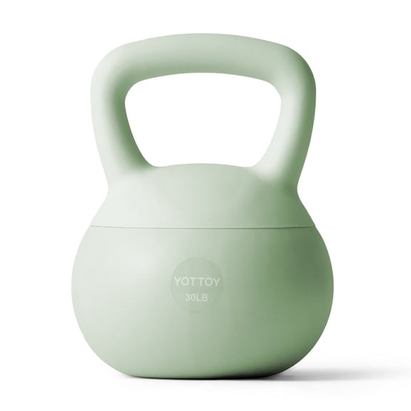 YOTTOY 30 lb Soft Kettlebell — Green, Anti-Slip Grip,Weight for Home Workouts,Safety Guaranteed