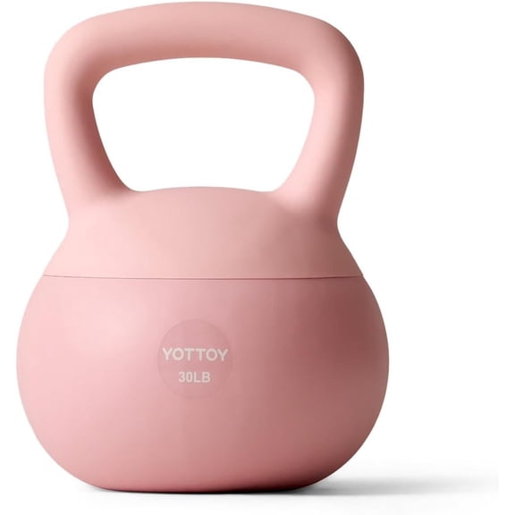 YOTTOY 30 lb Soft Kettlebell — Pink, Anti-Slip Grip,Weight for Home Workouts,Safety Guaranteed
