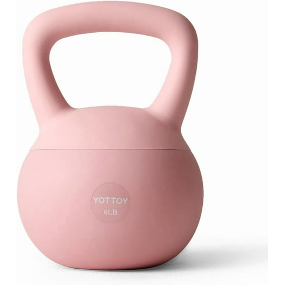YOTTOY 6-30 lb Soft Kettlebell — Pink, Anti-Slip Grip,Weight for Home Workouts,Safety Guaranteed