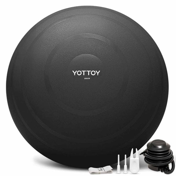 YOTTOY Anti-Burst Exercise Ball, 65 cm — Pink, Extra Thick for Yoga & Physical Therapy