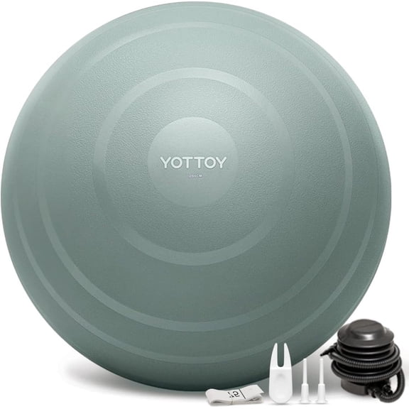 YOTTOY Anti-Burst Exercise Ball, 75 cm — Green, Extra Thick for Yoga & Physical Therapy