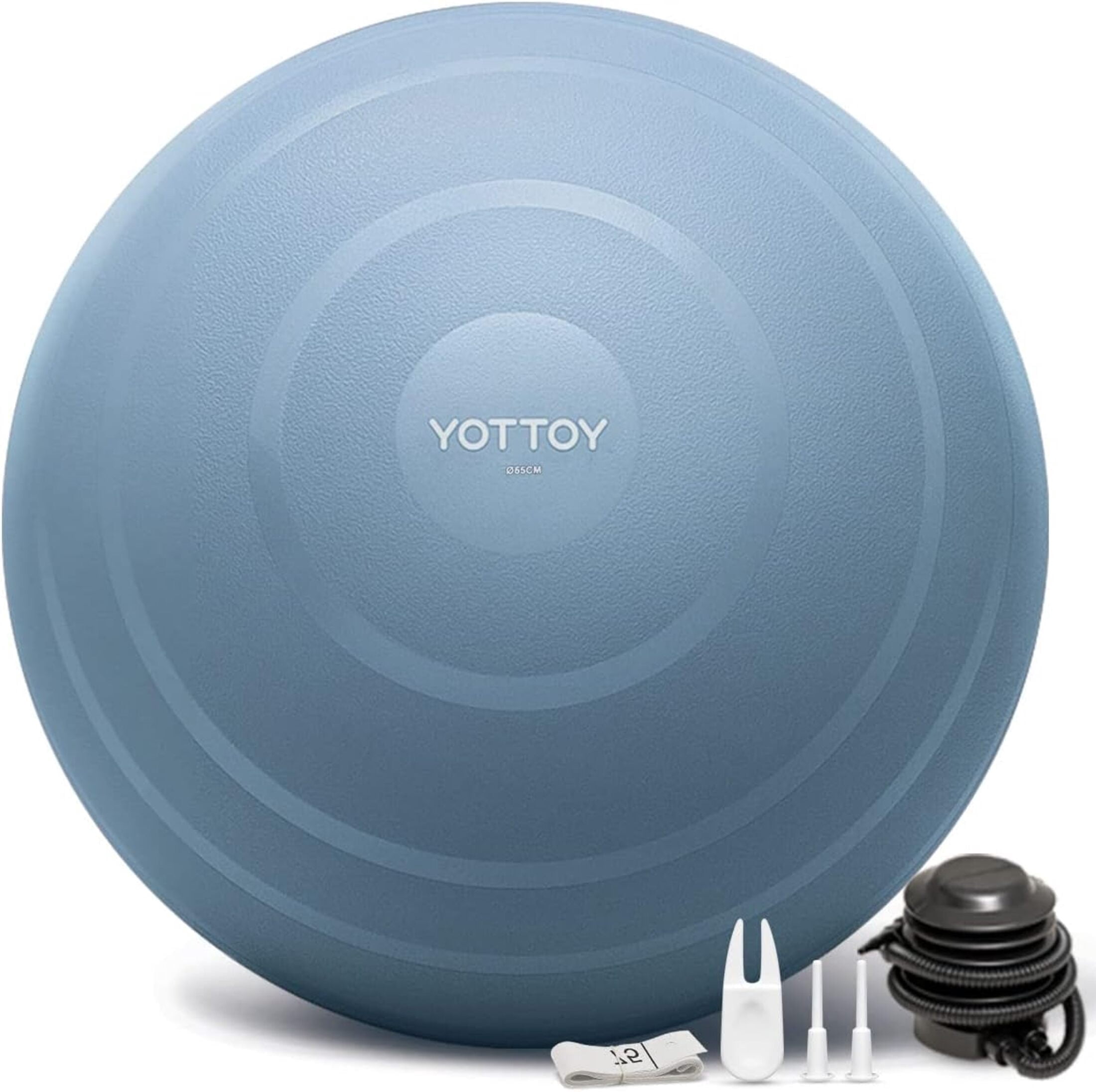 YOTTOY Anti-Burst Exercise Ball, 75 cm — Blue, Extra Thick for Yoga & Physical Therapy