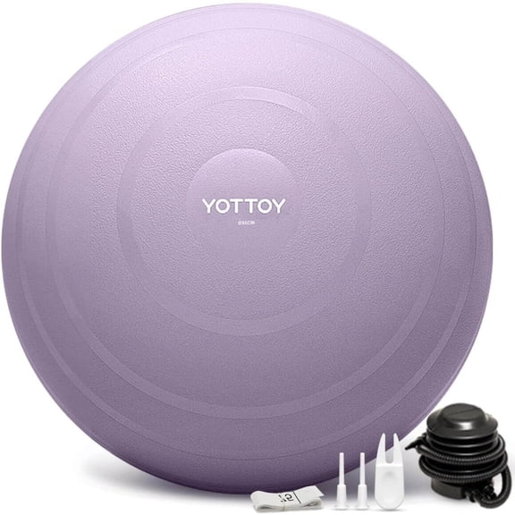 YOTTOY Anti-Burst Exercise Ball, 75 cm — Purple, Extra Thick for Yoga & Physical Therapy