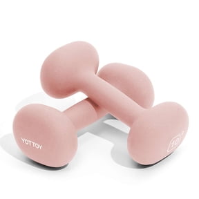 YOTTOY Dumbbell Set of 2 — 10 lb Each (20 lb Pair) Pink Non-Slip Hand Weights for Women — Home Gym & Full-Body Toning