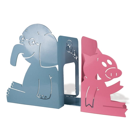 YOTTOY Mo Willems Collection | Elephant & Piggie Set of Durable Metal Bookends 9"H x 4"W x 7"D