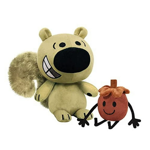 YOTTOY Mo Willems' Collection | Zoom Squirrel & Acorn Soft Stuffed Plush Toy Pair- 8" & 3" Sitting