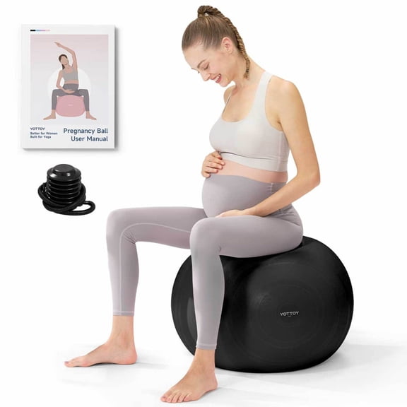 YOTTOY Pregnancy Ball - 1.8mm Thick Birthing Ball for Maternity Physio and Birth Preparation, Yoga and Exercise for Pregnancy - Includes Pump