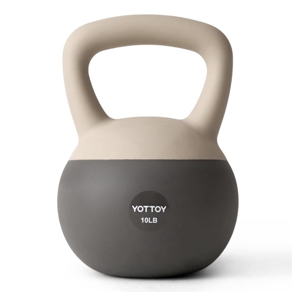 10LB White YOTTOY Soft Kettlebell — Cushioned Base, Wide Non-Slip Handle
