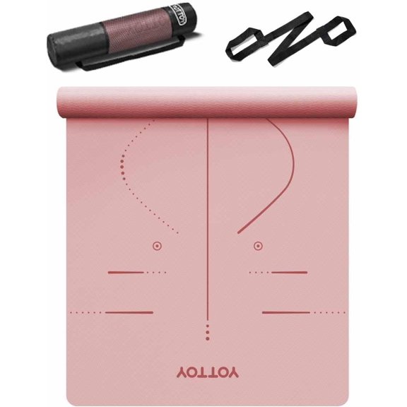 YOTTOY Yoga Mat, 72"x 32"x1/3" Extra Wide Non-Slip Exercise Fitness Yoga Mats,Eco-Friendly TPE Exercise Mats for Women Men Home Workout with Strap Bag